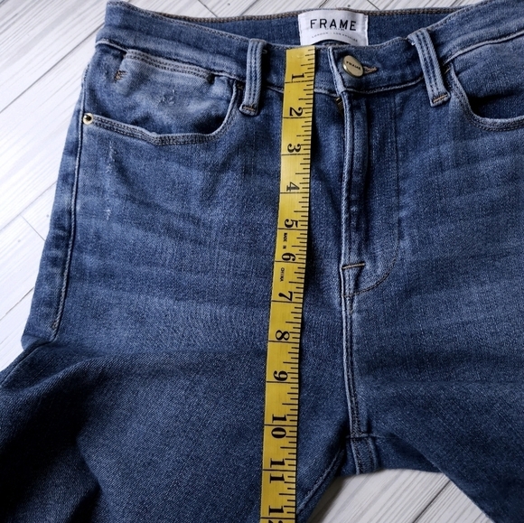 FRAME Denim Le High Skinny Crop Jeans in Amal Blue Size 28 - Picture 9 of 13